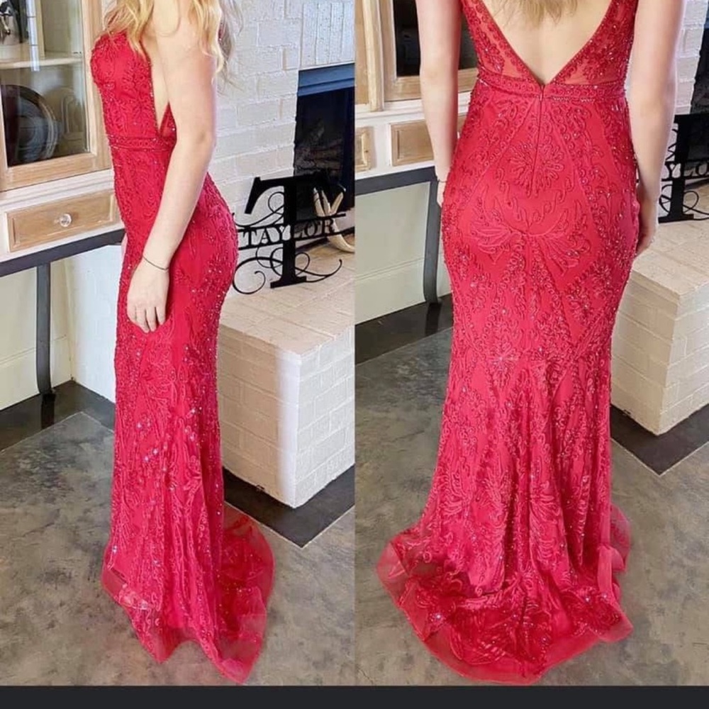 Elegant Red Evening Gown